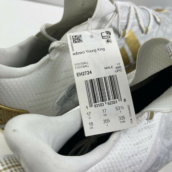 Adidas Adizero Football Cleats Young King size 18 EH2724 BRAND NEW - Picture 8 of 8